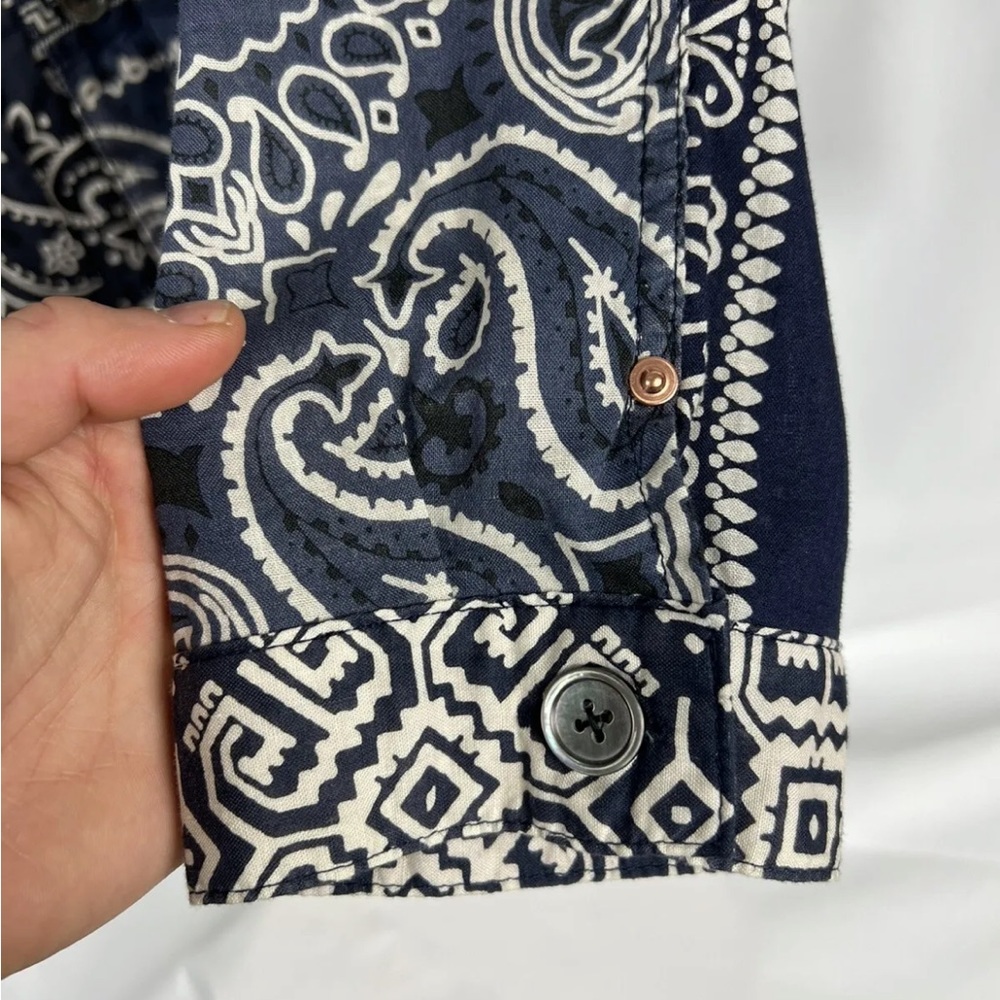 Kapital Kountry Remake Bandana Patchwork Trucker Jacket Men’s 4 Navy/Indigo - Picture 5 of 10